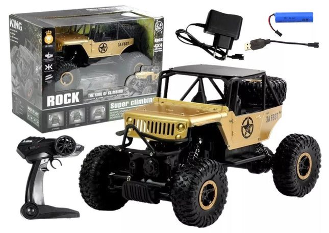 R/C Monster automobilis Jeep 1:18 Gold