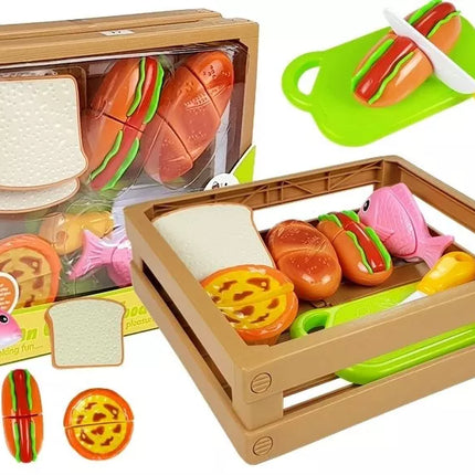 Dešrainių rinkinys ingredientams pjaustyti krepšelyje