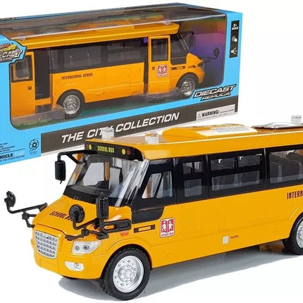 Metalinis mokyklinis autobusas su frikciniu varikliu, pagamintas liejimo būdu