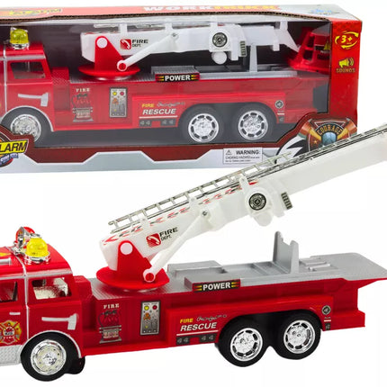Raudona gaisrinė mašina su šviesų ir garsų efektu