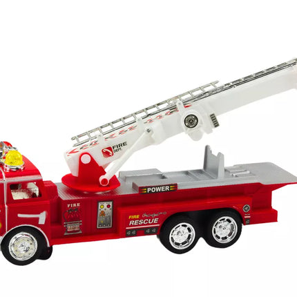 Raudona gaisrinė mašina su šviesų ir garsų efektu