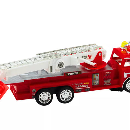 Raudona gaisrinė mašina su šviesų ir garsų efektu