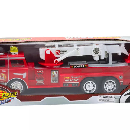 Raudona gaisrinė mašina su šviesų ir garsų efektu