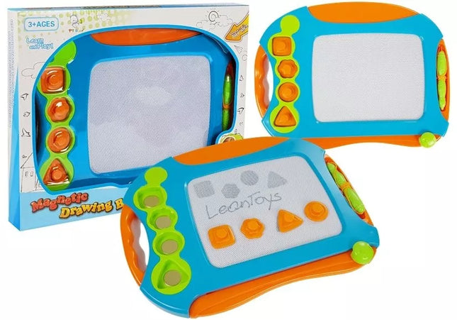 Magnetinė piešimo lenta su geometriniais antspaudais