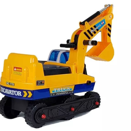 Traukiamasis ekskavatorius su kilnojamu kaušu geltonas