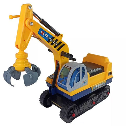 Traukiamasis ekskavatorius su kilnojamu kaušu geltonas