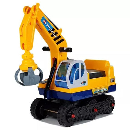 Traukiamasis ekskavatorius su kilnojamu kaušu geltonas