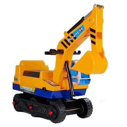 Traukiamasis ekskavatorius su kilnojamu kaušu geltonas