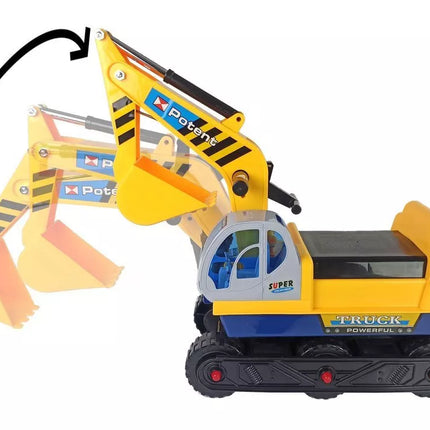 Traukiamasis ekskavatorius su kilnojamu kaušu geltonas