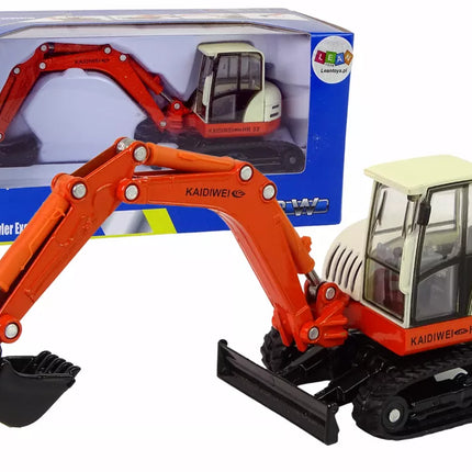 Metalinio ekskavatoriaus su didele strėle 1:50 mastelio liejinio modelis