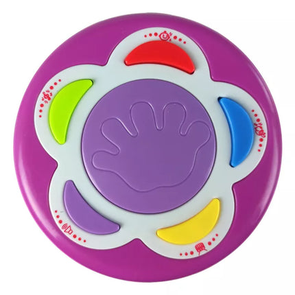 Spalvingas būgnas su karusele, gyvūnų garsai, rožinis