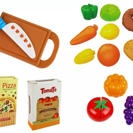 Rožinis vežimėlis su kasos aparato aksesuarais