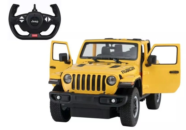 R/C Jeep Wrangler Rubicon 1:14 Rastar Geltonas