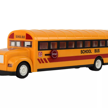 Geltonas nuotoliniu būdu valdomas R/C mokyklinis autobusas su atidaromomis durimis