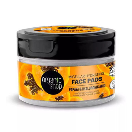 Organic Shop Papajos Miceliniai Veido Diskeliai Drėkinamieji 20vnt