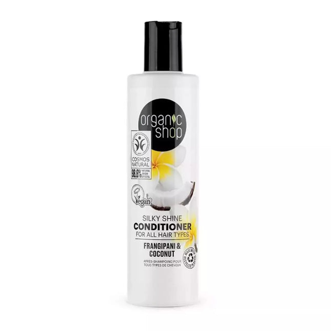 Organic Shop Natura Siberica Frangipani ir Kokosų Kondicionierius Visų Tipų Plaukams 280ml