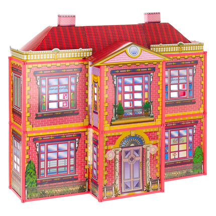 Didelis "Villa" lėlių namelis, 6 kambariai, baldai, priedai, 128 vnt.