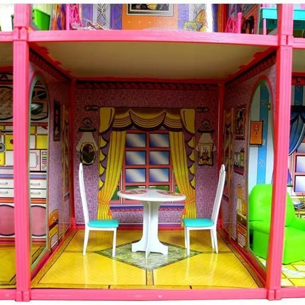 Didelis "Villa" lėlių namelis, 6 kambariai, baldai, priedai, 128 vnt.