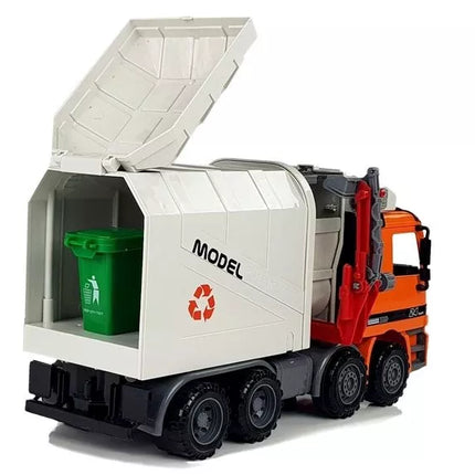 Motorizuotas šiukšlių sunkvežimio šiukšliadėžė