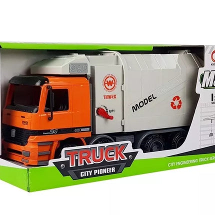 Motorizuotas šiukšlių sunkvežimio šiukšliadėžė