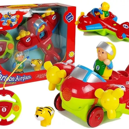 Kūdikių R/C lėktuvas su nuotolinio valdymo vairu, raudonas