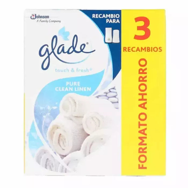 Glade Touch And Fresh Grynas švarus linas 3 papildymai