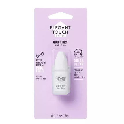ELEGANT TOUCH Greito Džiūvimo Nagų Klijai 5 Sekundės