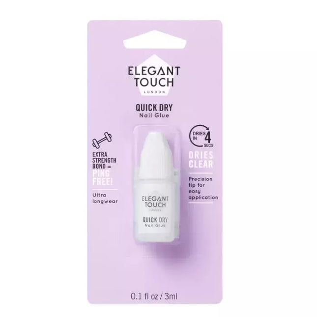 ELEGANT TOUCH Greito Džiūvimo Nagų Klijai 5 Sekundės