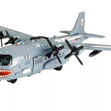 Karinė bazė lėktuve su šviesomis ir garsu