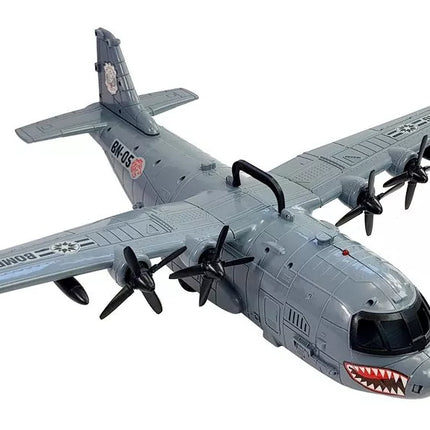 Karinė bazė lėktuve su šviesomis ir garsu