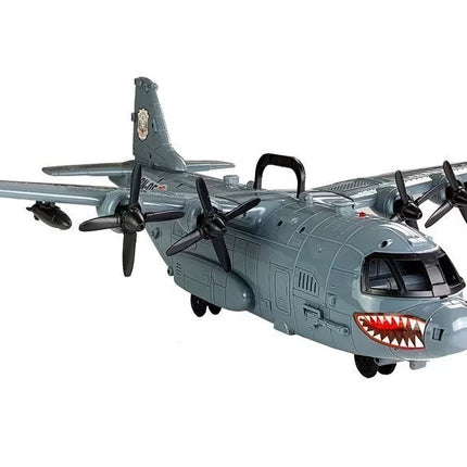 Karinė bazė lėktuve su šviesomis ir garsu