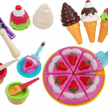 Saldainių, desertų, ledų, sausainių rinkinys su priedais