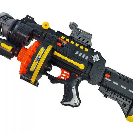 Šautuvas su putų kulkomis ir taikiniu, 40 vnt. kulkų