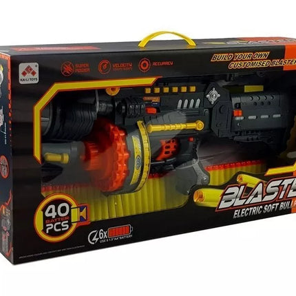 Šautuvas su putų kulkomis ir taikiniu, 40 vnt. kulkų