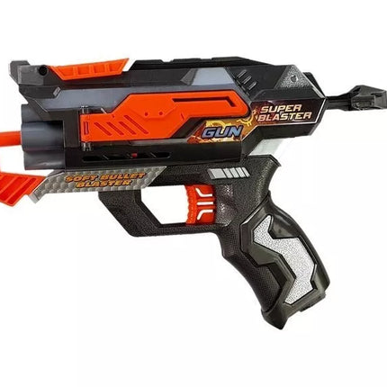 Šautuvas su putų kulkomis ir kauke