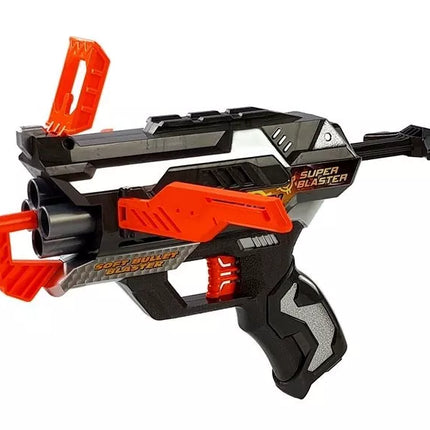 Šautuvas su putų kulkomis ir kauke