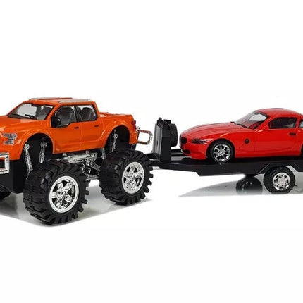 Transporto priemonių rinkinys Oranžinis visureigis Monstras Raudonas BMW Karavanas 58 cm