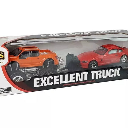 Transporto priemonių rinkinys Oranžinis visureigis Monstras Raudonas BMW Karavanas 58 cm