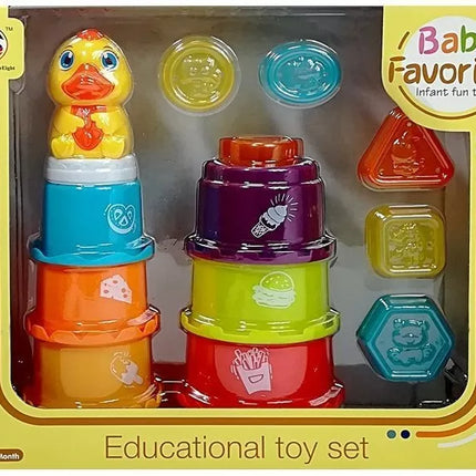 Edukacinis piramidės žaislas vaikams: statykite bokštą, rūšiuoklį, žaiskite vandenyje