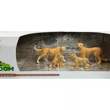 Cheetah edukacinės figūrėlės laukiniai gyvūnai 4 vienetai Savana