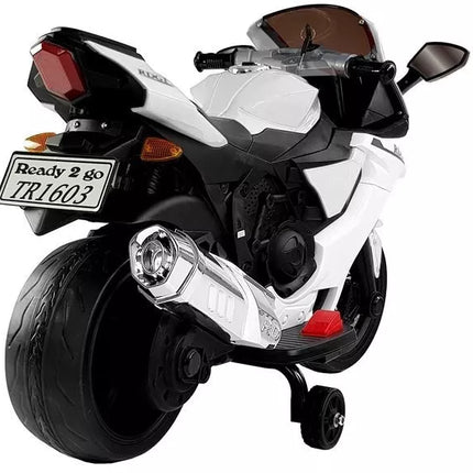 TR1603 Elektrinis motociklas vaikams, baltas