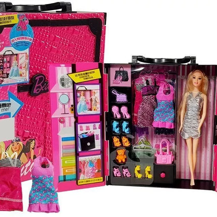 Lėlių spintos lagaminas, rožinis