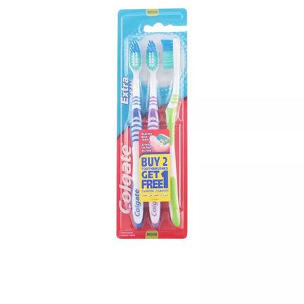 Colgate Extra Clean Dantų šepetėlis, vidutinio kietumo, 3 vnt.