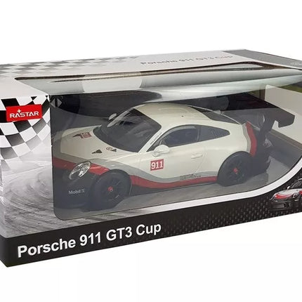 Automobilis R/C Porsche 911 GT3 CUP Rastar 1:14 Baltas