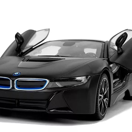 Automobilis R/C BMW i8 Rastar 1:14 Juodas Automatiškai atsidarančios durys
