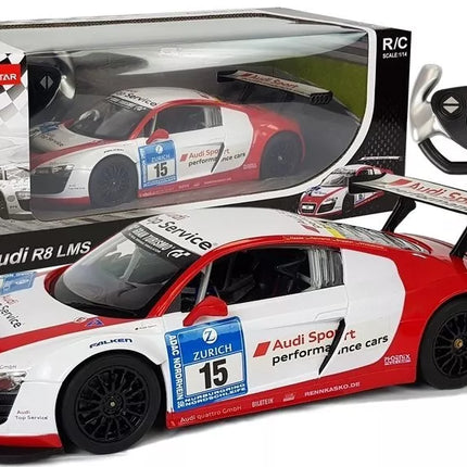 Automobilis R/C Audi R8 LMS Rastar 1:14 baltas-raudonas