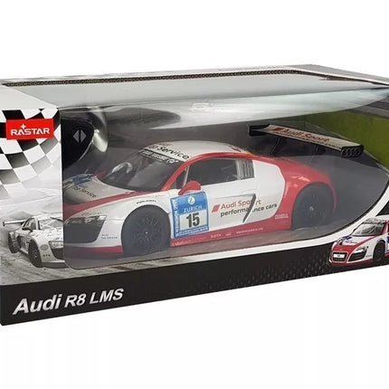 Automobilis R/C Audi R8 LMS Rastar 1:14 baltas-raudonas