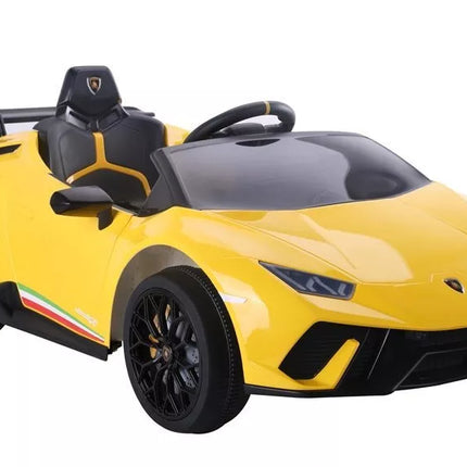 Vaikiškas elektromobilis Lamborghini Huracan, geltonas