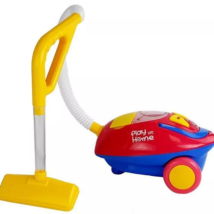 Raudonai geltonas vakuuminis dulkių siurblys su baterijomis, su šviesomis ir garsu