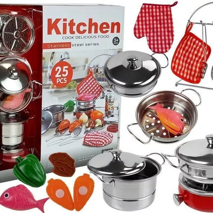 Indų, puodų ir smulkių virėjų rinkinys, nerūdijantis plienas